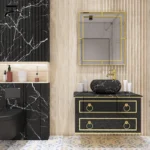 روشویی کابینتی مشکی دو کشو کد 39