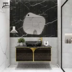 روشویی کابینتی سنگ طبیعی طرح قلب استیل کد 18