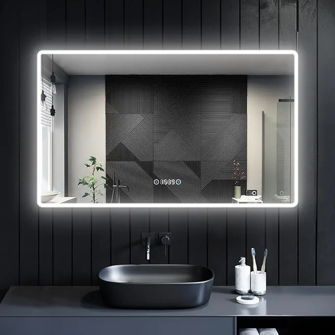 آینه ضد بخار هوشمند حمام با نور LED