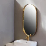 آینه دستشویی قابدار طلایی بیضی کد 31 - Image 2