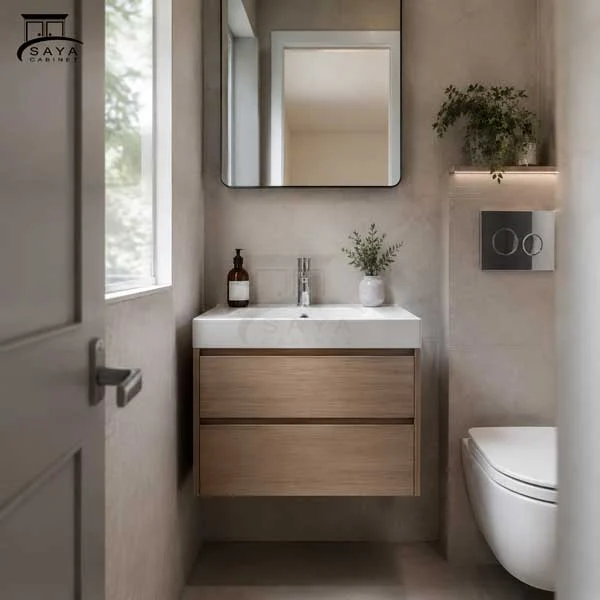 شلف دیواری یا روشویی کابینتی؛ کدام برای سرویس بهداشتی کوچک مناسبتر است؟ 4 روشویی کابینتی برای سرویس بهداشتی کوچک